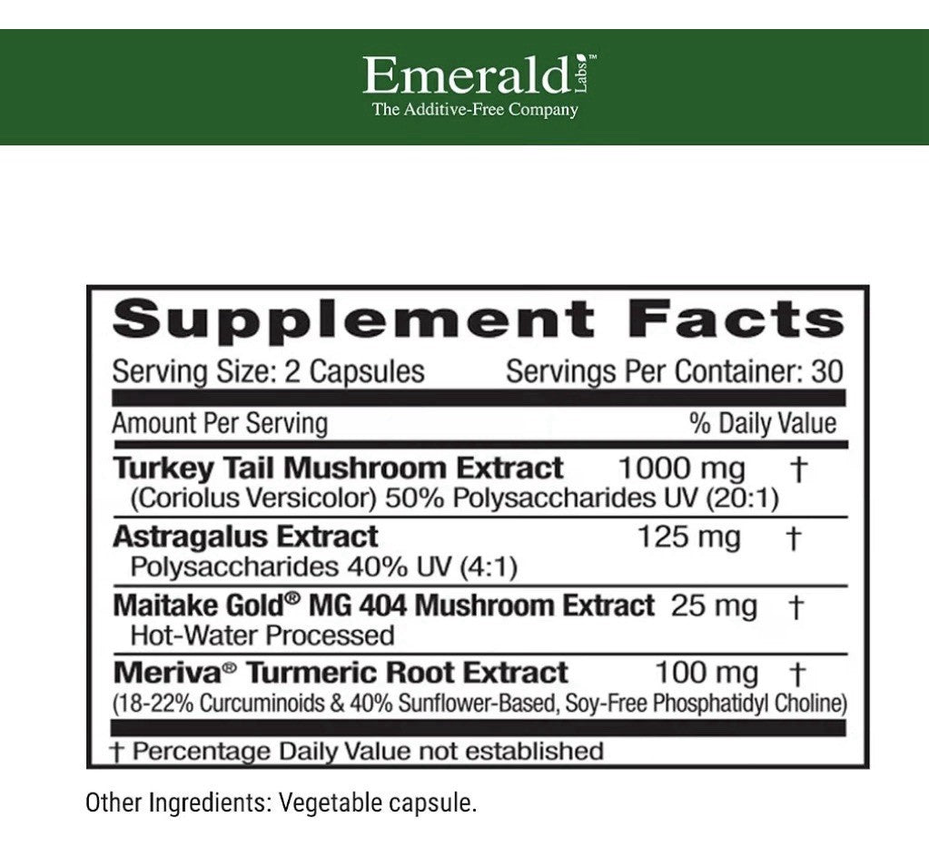EMERALD LABS S Deep Immune Health Support Hot-water Extracted Mushroom 60capsule