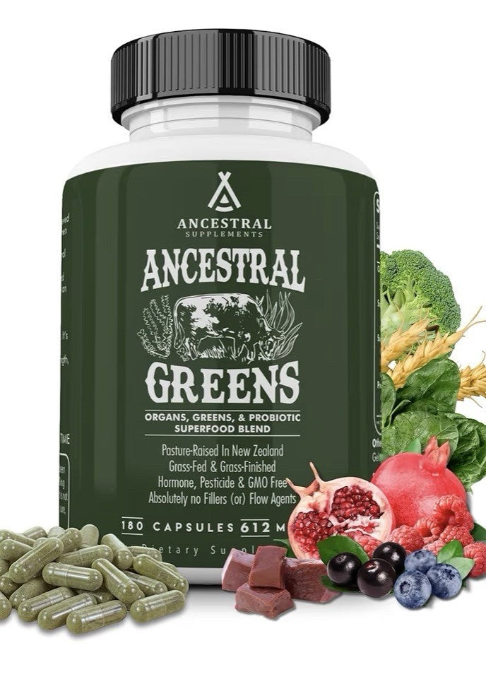 Ancestral Supplements Ancestral Greens Powder Capsules Organic Superfood 180caps