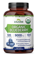 Zazzee Organic Blueberry Supports Immune Antioxidant Cellular 4Month Supply 120c