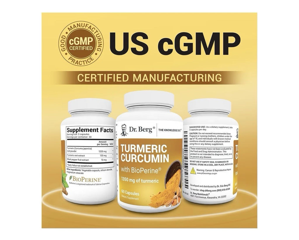 Dr. Berg Turmeric Curcumin with Bioperine Black Pepper 60 Capsules