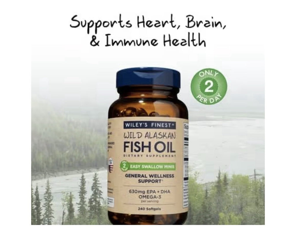 Wiley's Finest Wild Alaskan Fish Oil EPA DHA General Wellness Support 240softgel