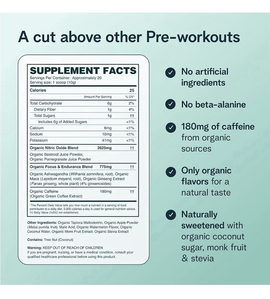 Ora Renewable Energy Plus Performance Pre-workout Endurance Energy Boost 7.1 oz