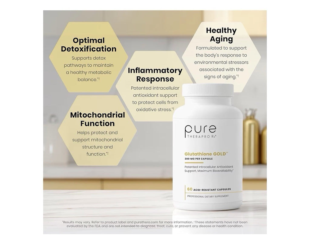 Pure Therapro Rx S-Acety Glutathione Gold 300 mg 60 Acid Resistant Capsules