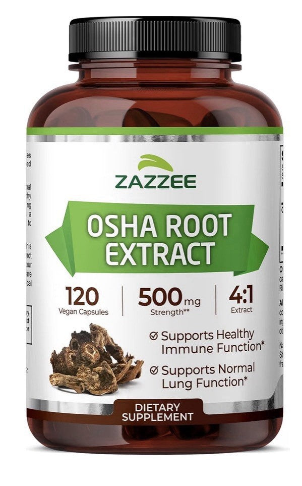 Zazzee OSHA Root Extract healthy Immune Lung Function 4 Month Supply 120 Capsule