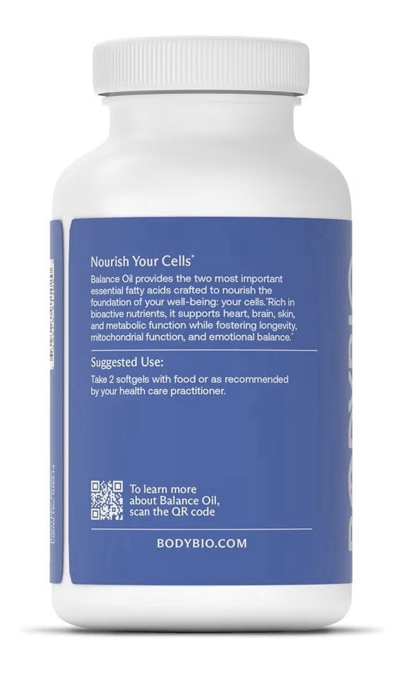 BodyBio Balance Oil Omega 3 &6 Supplement Energize Cells Brain Longevity 180sgel