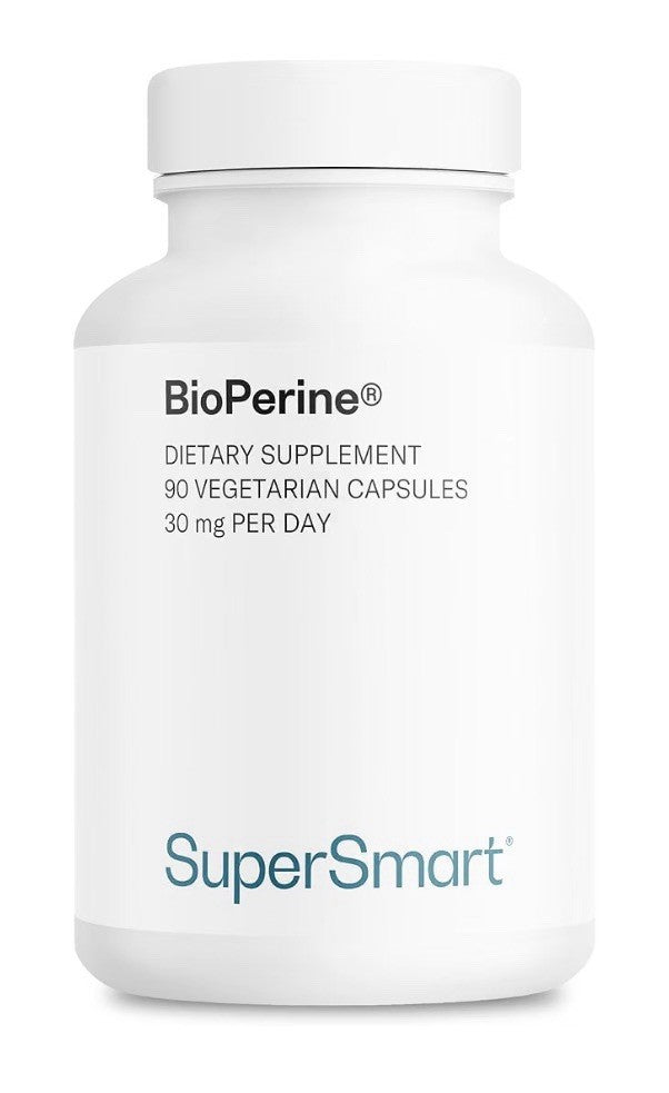 SuperSmart Bioperine 30mg per Day 95% Piperine Black Pepper Extract 90 Capsules