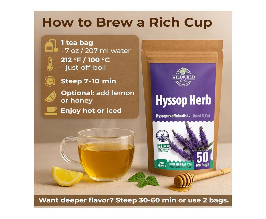 Hyssop Dried Herb Hyssop Tea Herbal (Hyssópus Officinális) Hissop 50 Teabags