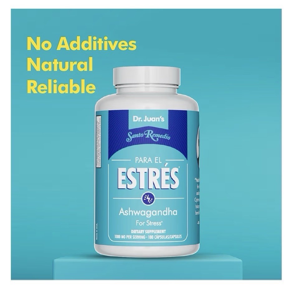 Santo Remedio PARA EL ESRTÉS Ashwagandha For Stress Support 180 Capsules