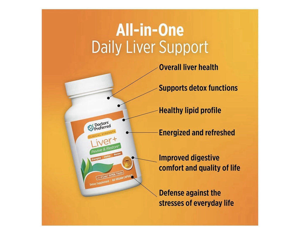 DOCTORS' PREFERRED Liver+ Revive & Restore Energize Detox Renew 60 Capsules