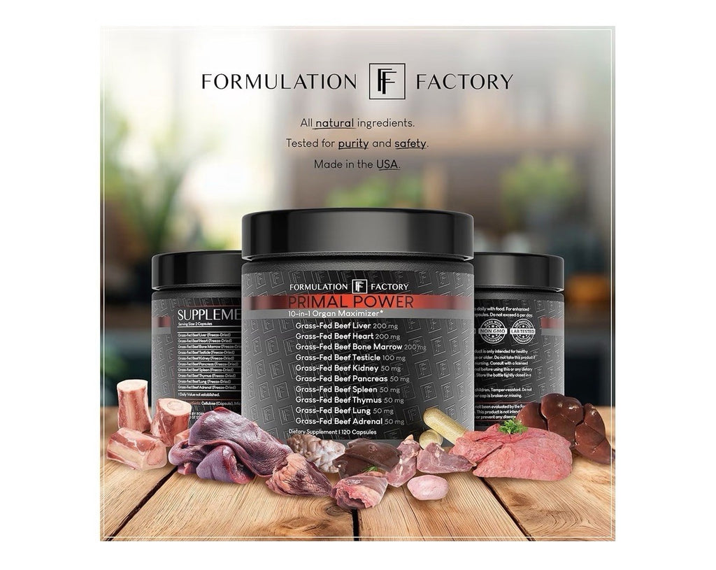2 Pack Formulation Factory Primal Power Beef Liver 10-in-1 Organ Maximizer