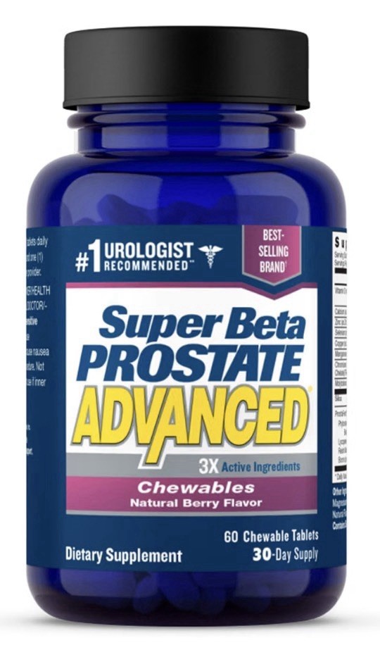 SUPER BETA PROSTATE Advanced For Men Prostate Bladder Health 60 Chewable Tablets