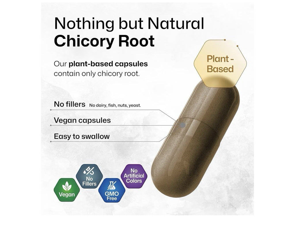 BIO KRAUTER Chicory Root Gut Digestive Support Prebiotic Fiber Supplement 100cap