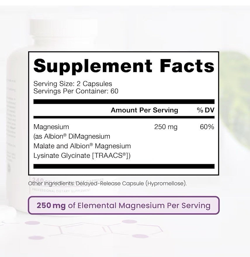 Pure TheraPro Rx Optimum Magnesium Lysinate Glycinate Di-Magnesium Malate 120cap