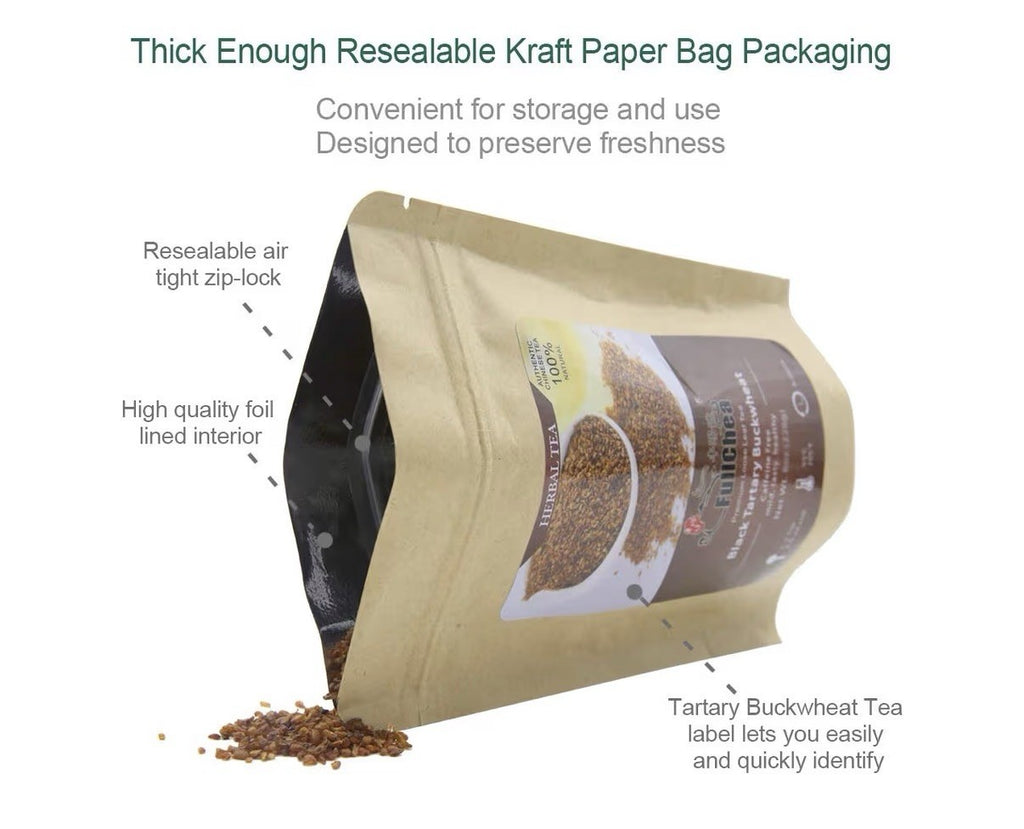 2 Pack FullChea Black Tartary Buckwheat Tea Loose Leaf Herbal Tea Himalayan