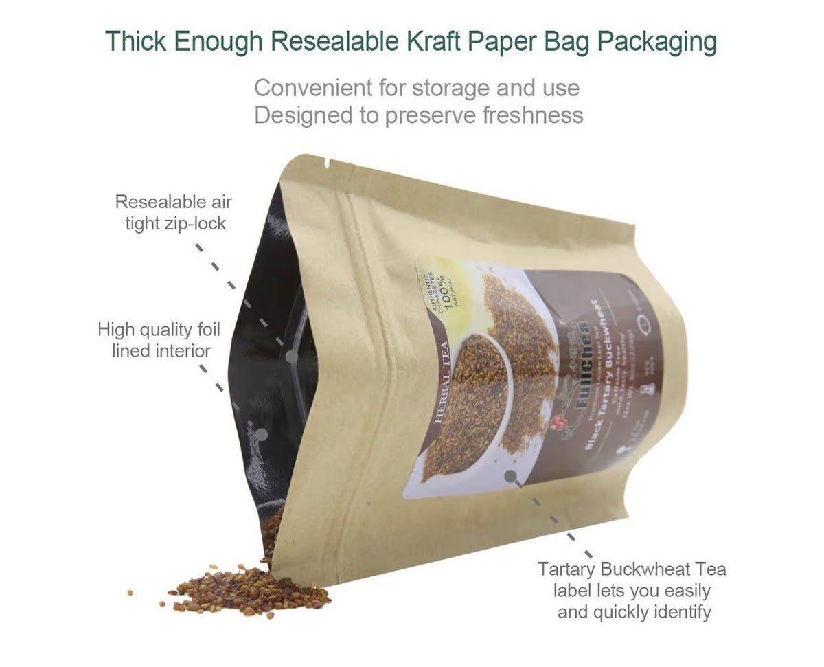 2 Pack FullChea Black Tartary Buckwheat Tea Loose Leaf Herbal Tea Himalayan