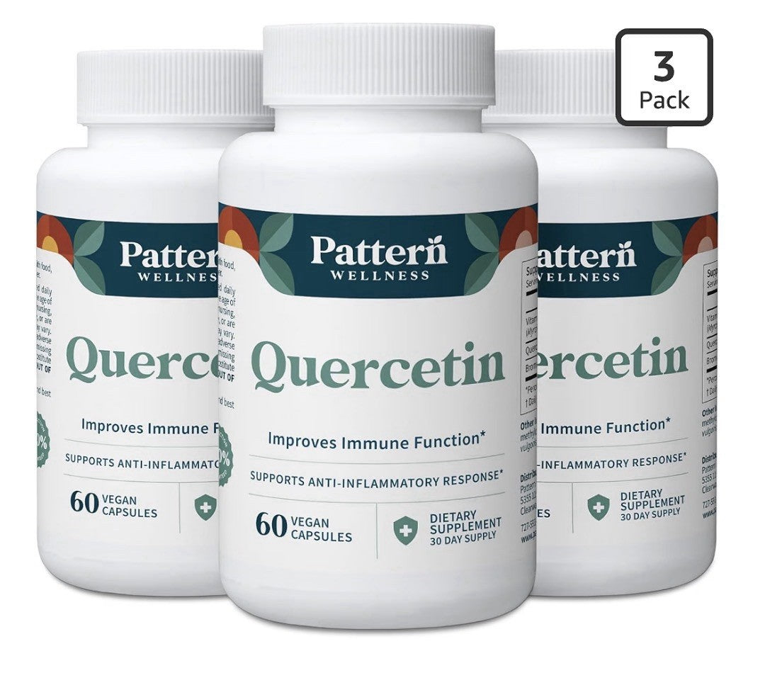3 Pack Pattern Wellness Quercetin Immune Anti Inflammatory Response Support