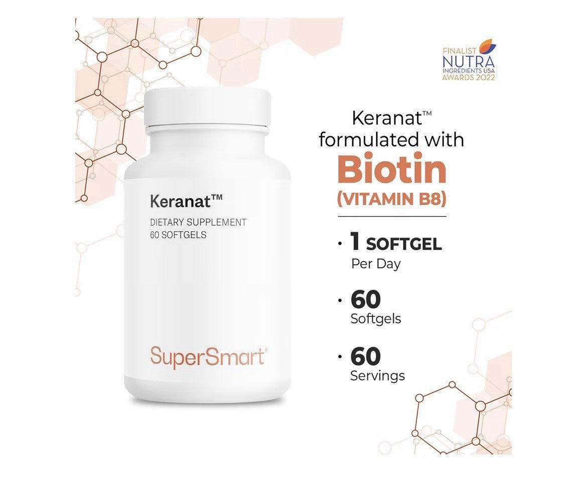 Supersmart Keranat Advanced Formula with Biotin Hair Growth Supplement 60Softgel