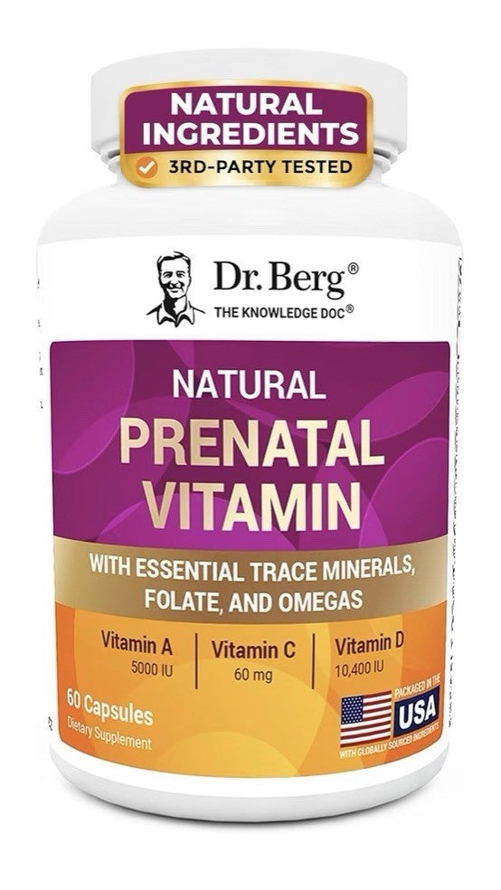 Dr. Berg Natural Prenatal Vitamin With Essential Trace Mineral Folate Omegas 60c