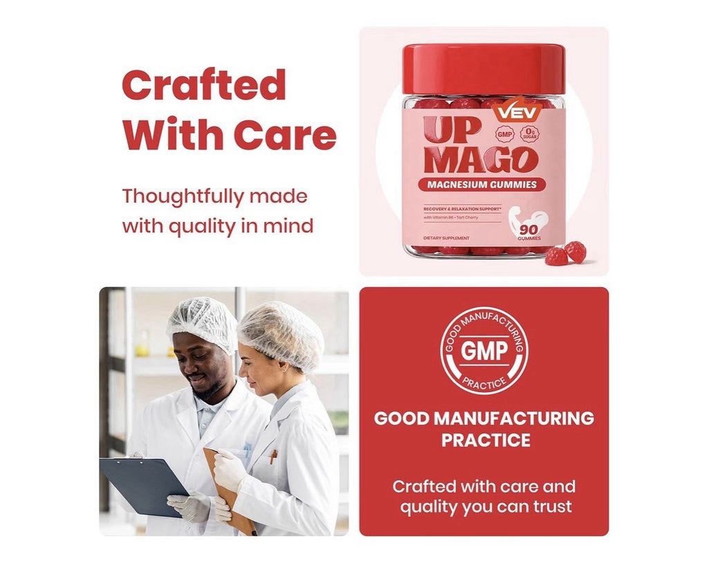 VEV UPMAGO Magnesium Gummies for Adults Recovery & Relaxation Support 90 Gummies