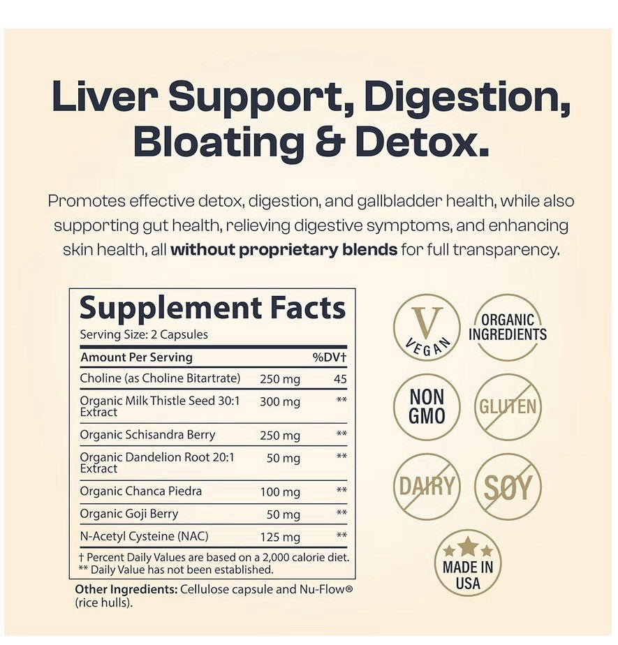 My Vida Origins Liver Detox Balance Purify Rejuvenate 120 Capsules