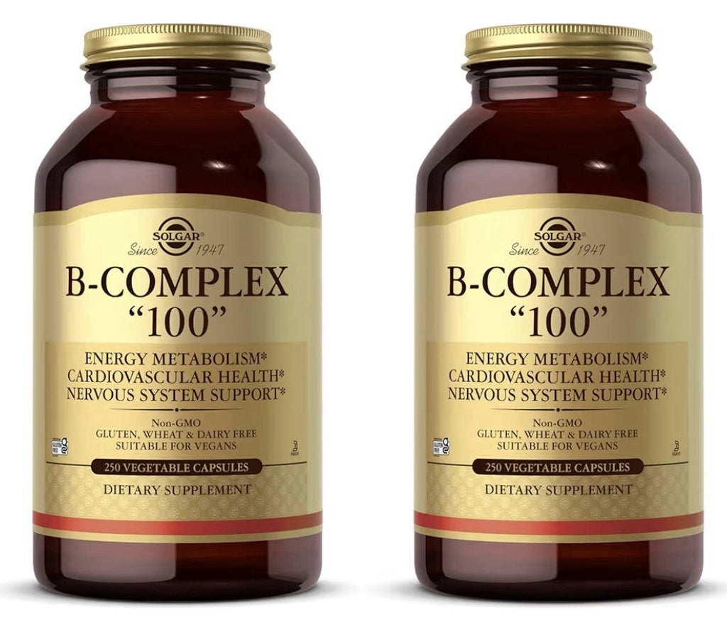 2 Packs Solgar B-Complex "100" Nervous System Support Energy Metabolism 500caps