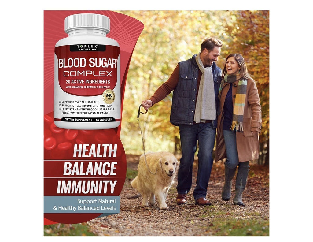 Toplux Blood Sugar Complex 20 Active Ingredients Supports Overall Health 60 Caps