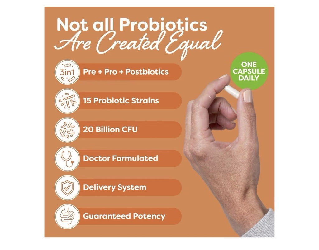 Probulin Total Care Probiotic Prebiotic Posbiotic For Women And Men 30 Capsules