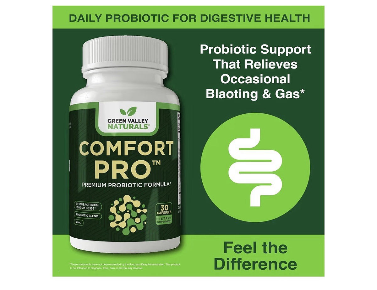 GREEN VALLEY NATURALS ComfortPro™ Daily Probiotics for Digestive Health 30 Caps