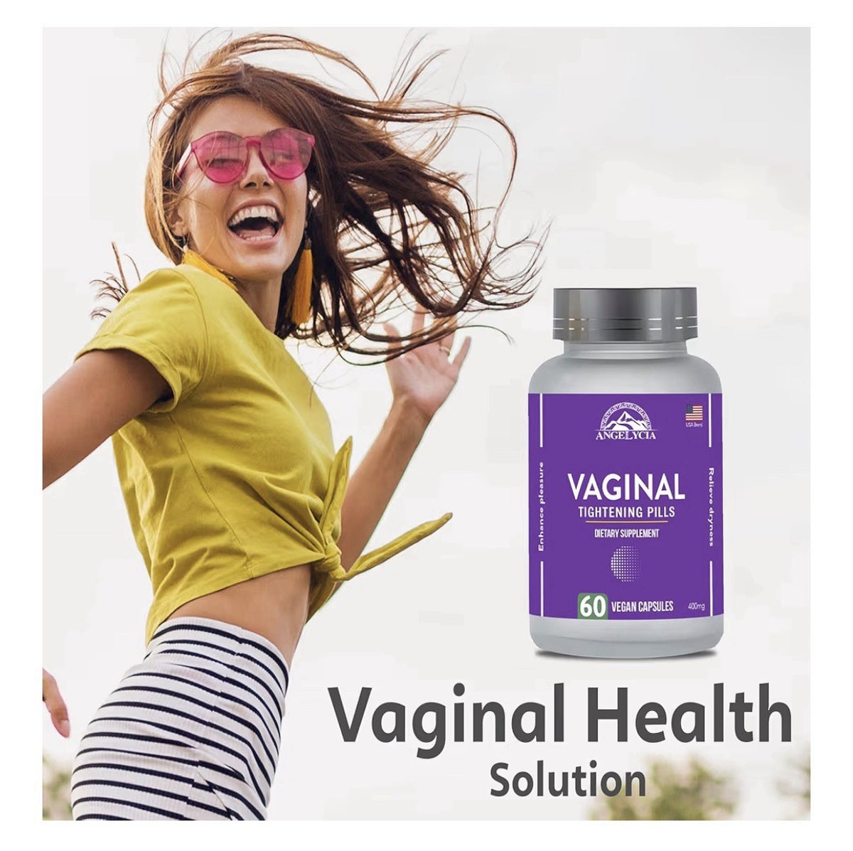 Angelicia Vaginal Tightening Pills Moisturizer Lubricate For Dryness 60 Capsules