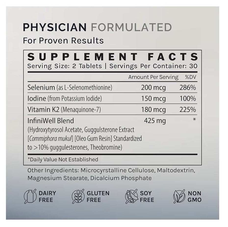 InfiniWell Thyroid Support Complex Hormone Signaling Metabolic Energy Production