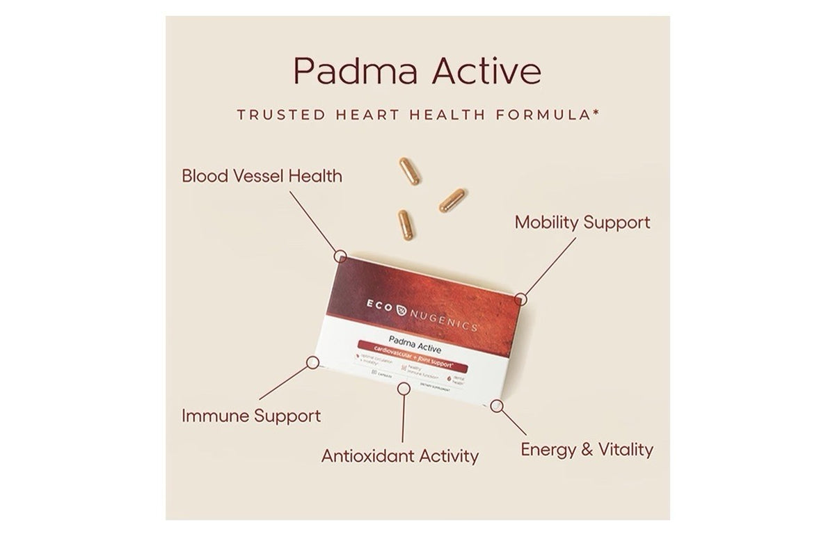EcoNugenics Padma Active Antioxidant Immune Cardiovascular Energy Vitality 100c