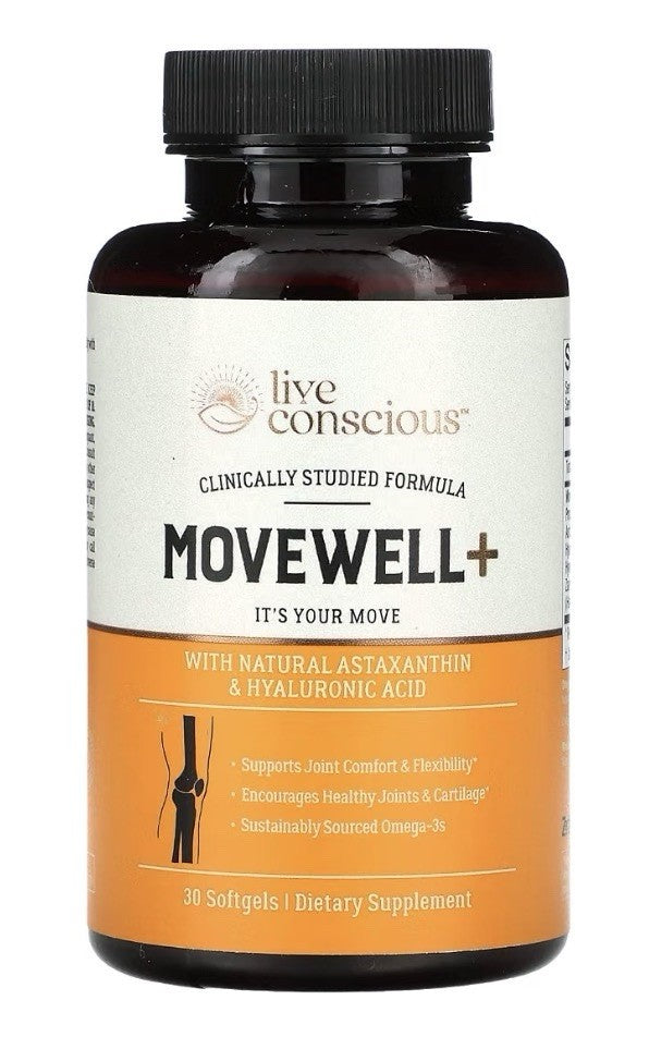 Live Conscious MOVEWELL + Joint Comfort Flexibility Cartilage Health 30 Softgels