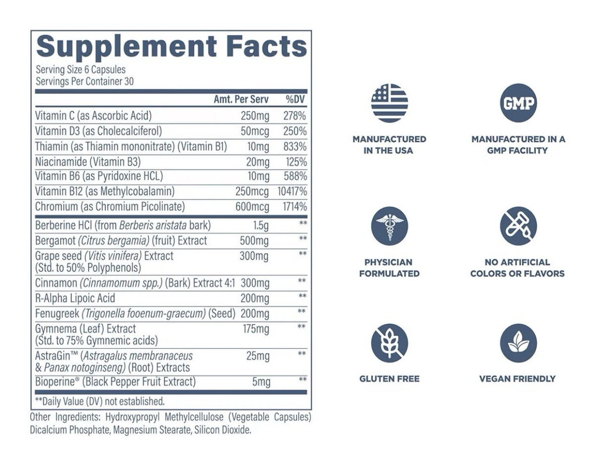 Revive MD Glucose Support for Healthy Cholesterol Metabolism for Women &Men 60ca