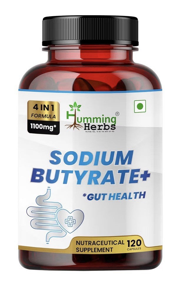 Humming Herbs Sodium Butyrate+ 4-in-1 Digestive Support Gut Health 120 Capsules