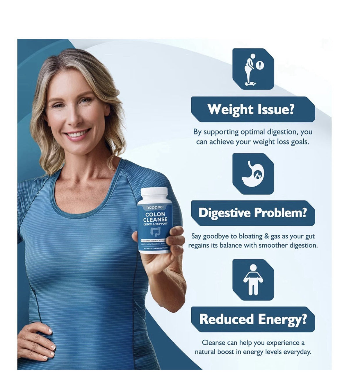 Happee Colon Cleanse Detox & Support Bowel Regularity Support 15 Day Cleanse 30C