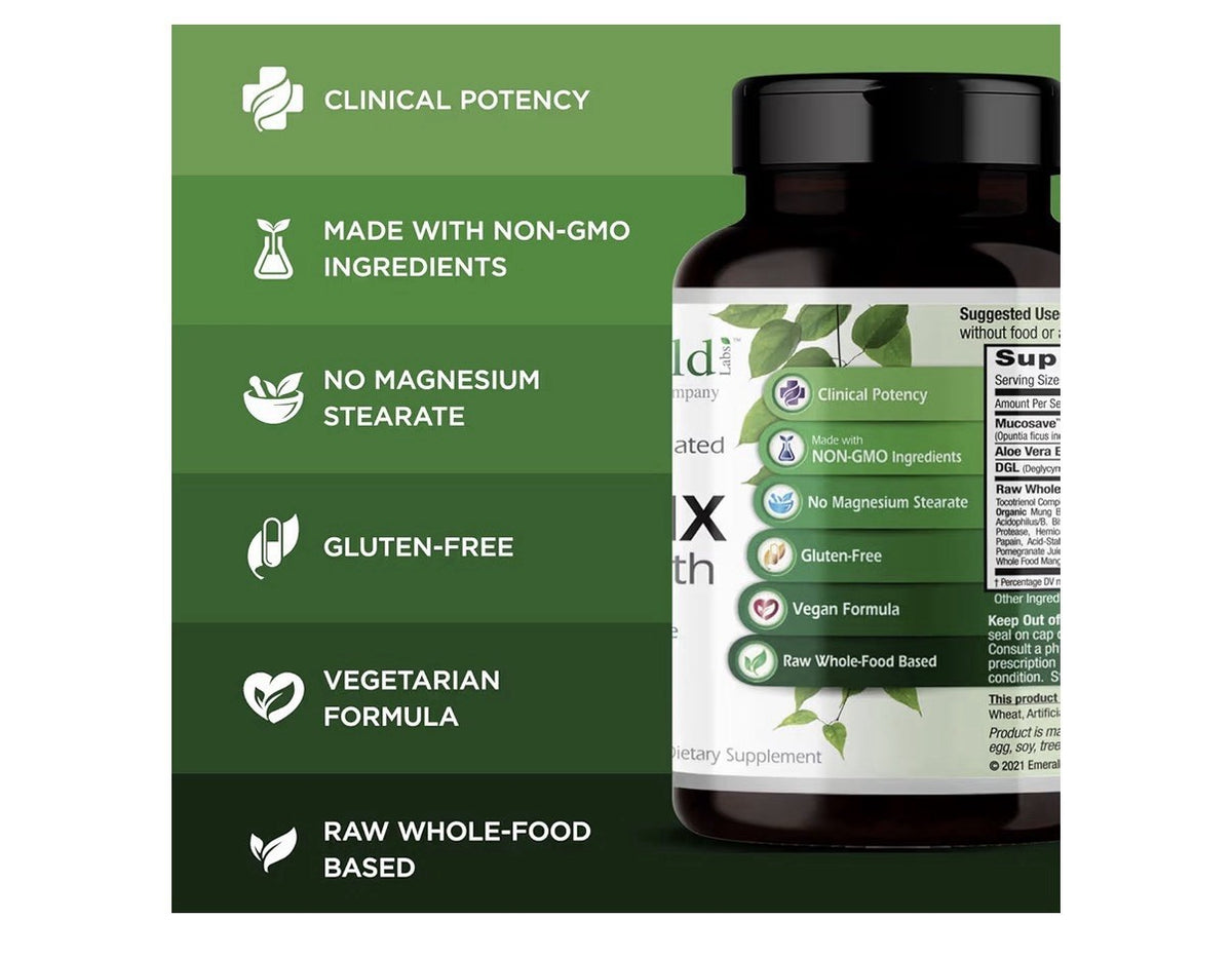 EMERALD LABS Reflux Health Indigestion Heartburn Acid Relief Digestive 60capsule
