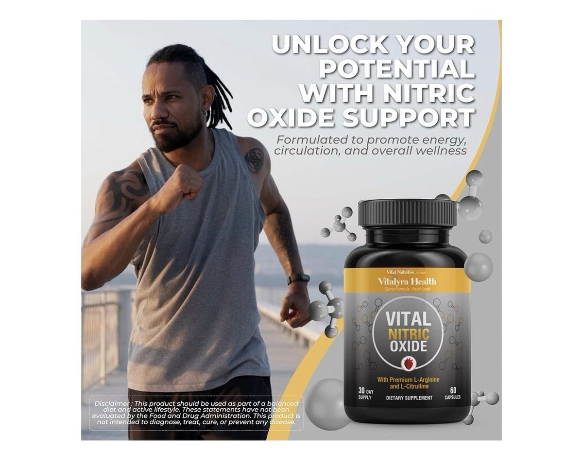 Vital Nutritive Vital Nitric Oxide for Men Workout Booster Blood Flow 60 Capsule