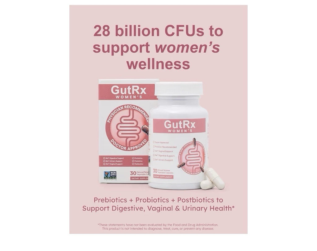 GutRX Women’s Probiotic Prebiotic Digestive Vaginal Urinary Support 30 Capsules