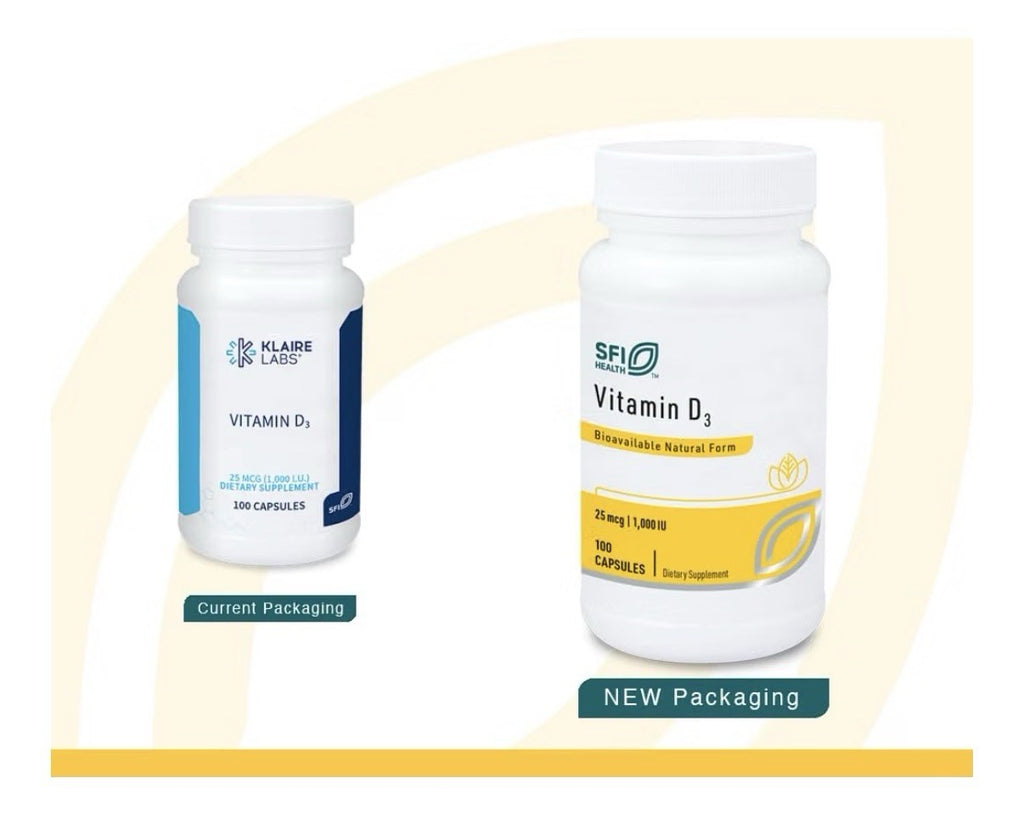 SFI Health Vitamin D3 1000 IU Bioavailable Natural Form High Potency 100 Capsule