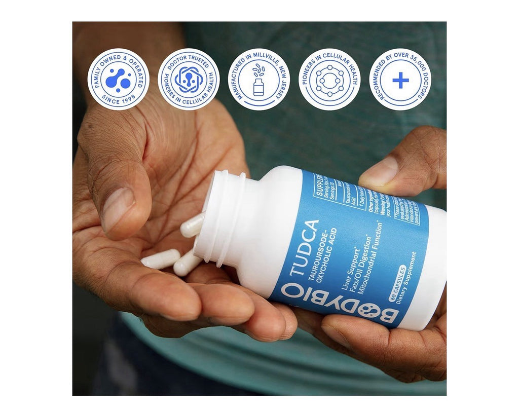 BodyBio TUDCA Pure Tauroursodeoxycholic Acid Supplement Liver Detox Fat Metab