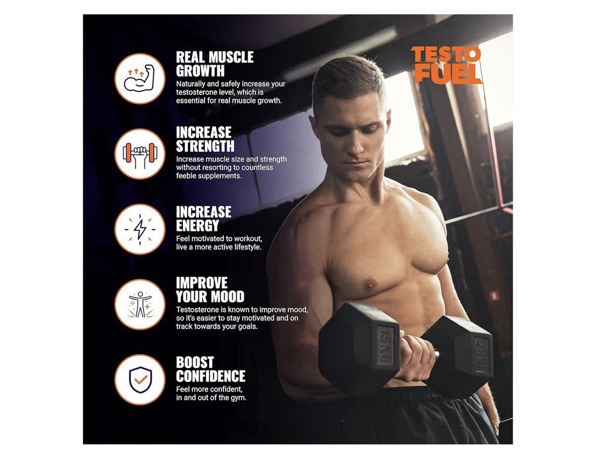 ROAR AMBITION TestoFuel T-Booster Test Booster for Men 100% Natural 120 Capsules