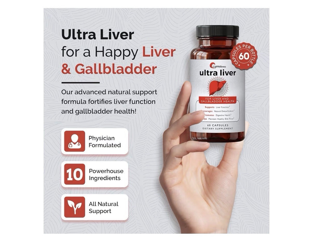 UpWellmess Ultra Liver for Liver and Gallbladder Health Healthy Bile Flow 5 Pack