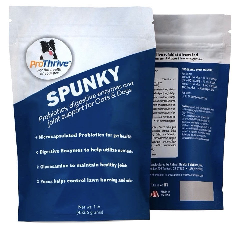 ProThrive Spunky Probiotics Digestive Enzymes Joints Support For Cats & Dogs 1lb