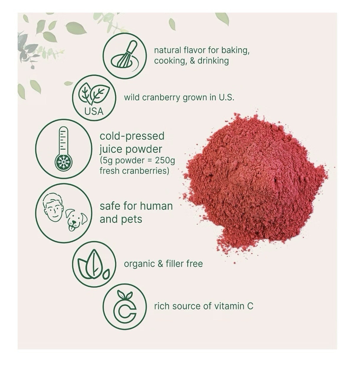 Micro Ingredients Cranberry Juice Powder Organic Natural Vitamin C 8 oz