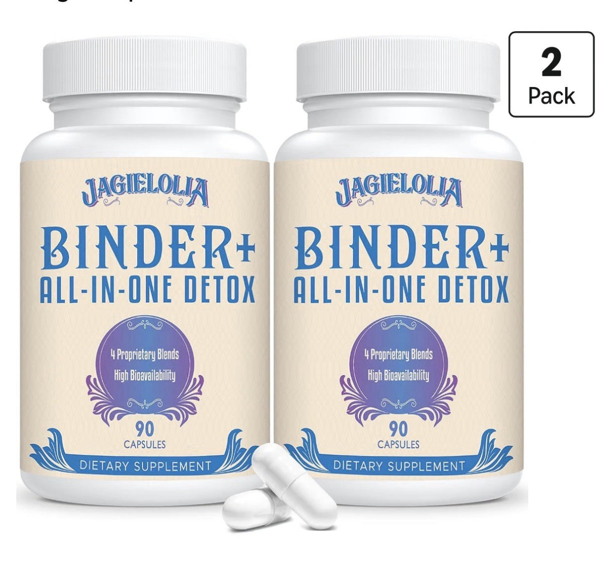 Jagielolia Binder+ All-in-One Detox High Bioavailability Liver Gut Cleanse 2Pack