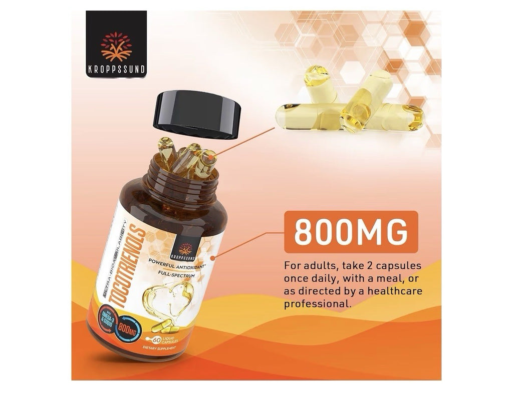 2 Packs Kroppssund Tocotrienols 800mg Supplement Rich in Vitamin E Antioxidant