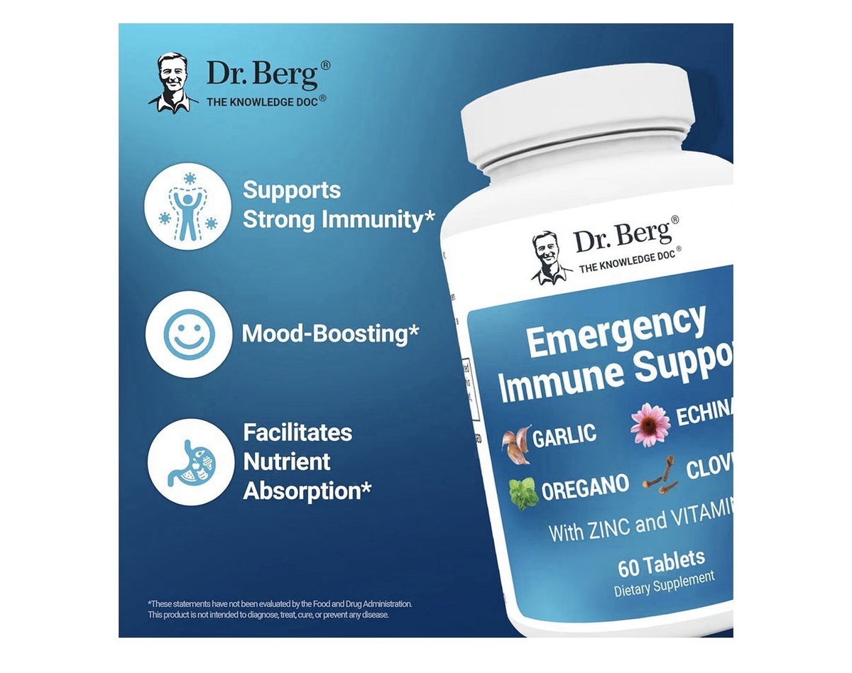 Dr. Berg Emergency Immune Support w/ Potent Blend Of Herbal Extracts 60 Tablets